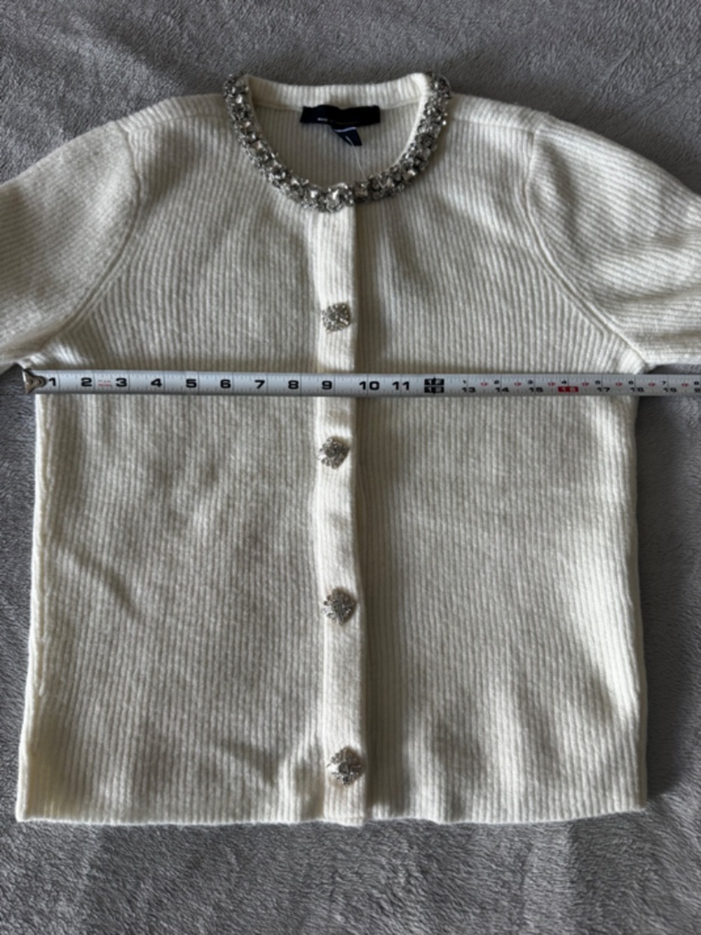 WHBM Embellished Button-Front Cardigan Sparkle Snap Buttons Size S NWT - Picture 8 of 8